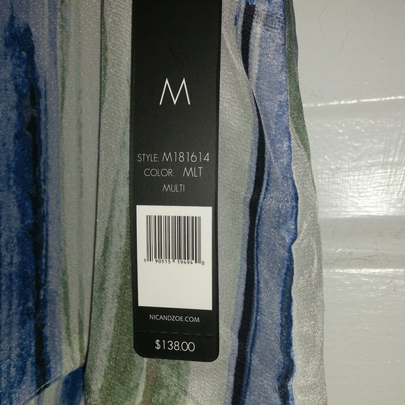 Nic & Zoe Mojito Nights watercolor tank blouse -M - Picture 3 of 7